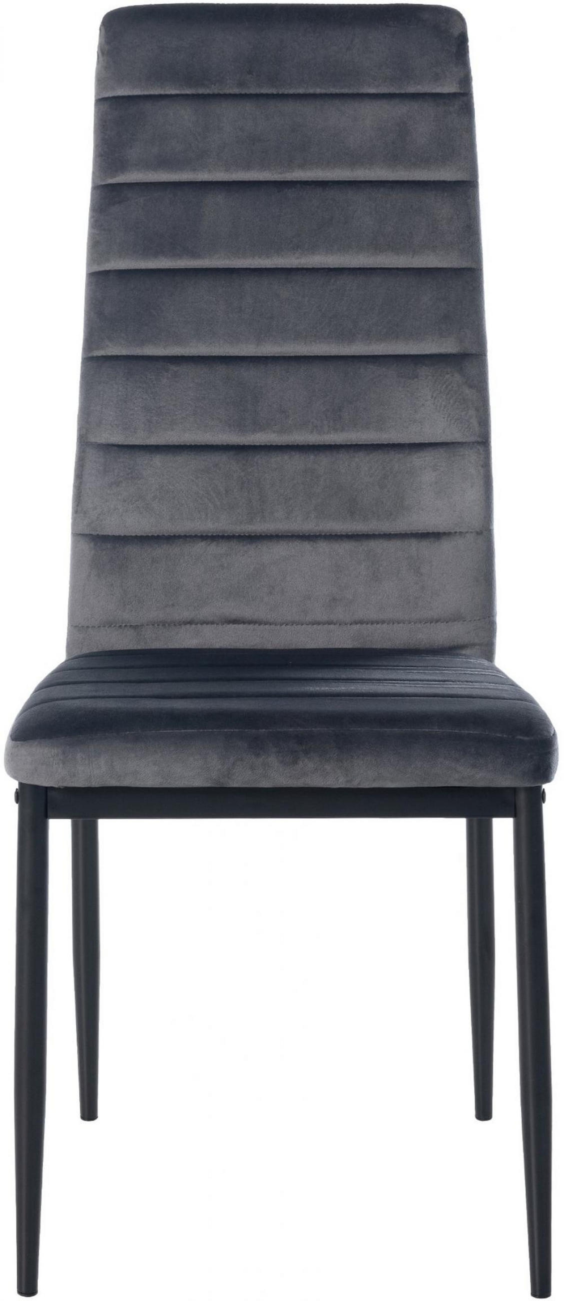 STUHL Samt grau - Grau, Textil/Metall (41.5/99/40cm) - CLP