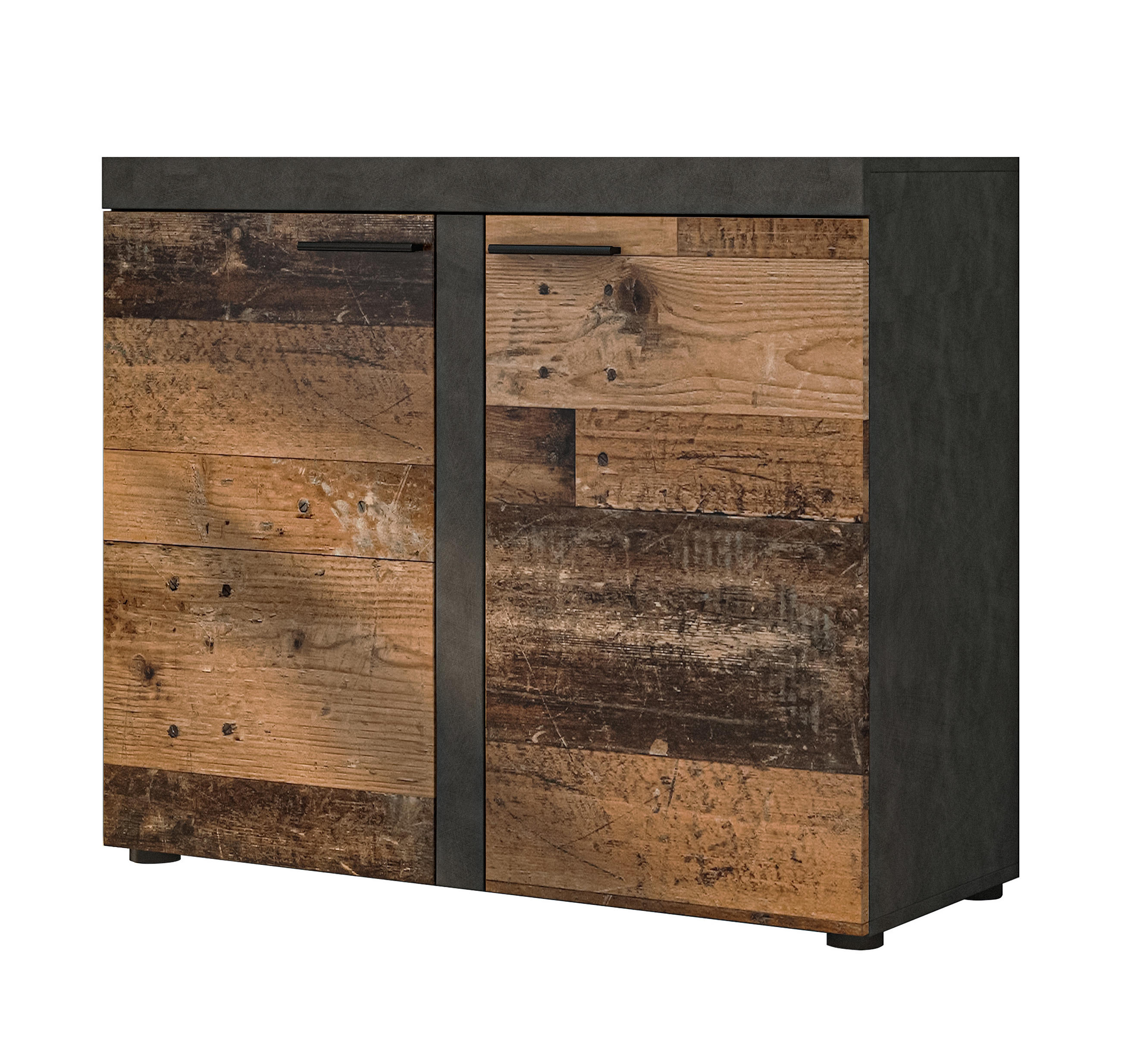 SIDEBOARD Spacoro 2D Matera, Old Style 97,2/82/40,3 cm – Schmale Kommode Modern - Dunkelgrau/Bronzefarben, Holzwerkstoff/Kunststoff (97/82/40cm) - AX Living