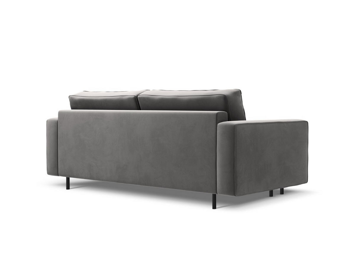 AUSKLAPPBARES-SOFA mit Bettkasten Caro aus Samt hellgrau 3 Sitzplätze - Hellgrau, Textil (97/93/236cm) - Micadoni