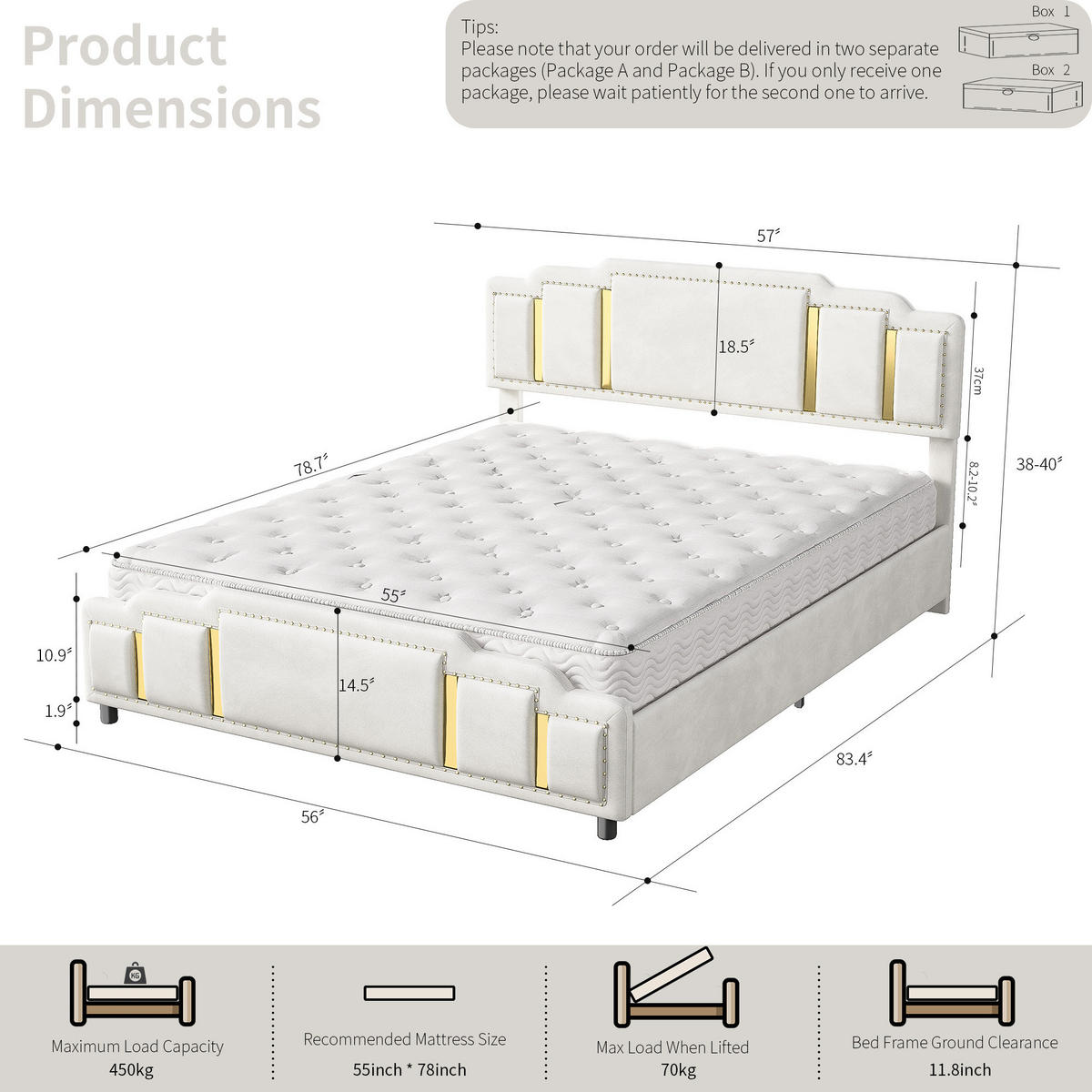 POLSTERBETT mit Hydraulik und Samtbezug Beige 140x200 cm Textil - Beige, Textil (140/200cm) - SONNENH