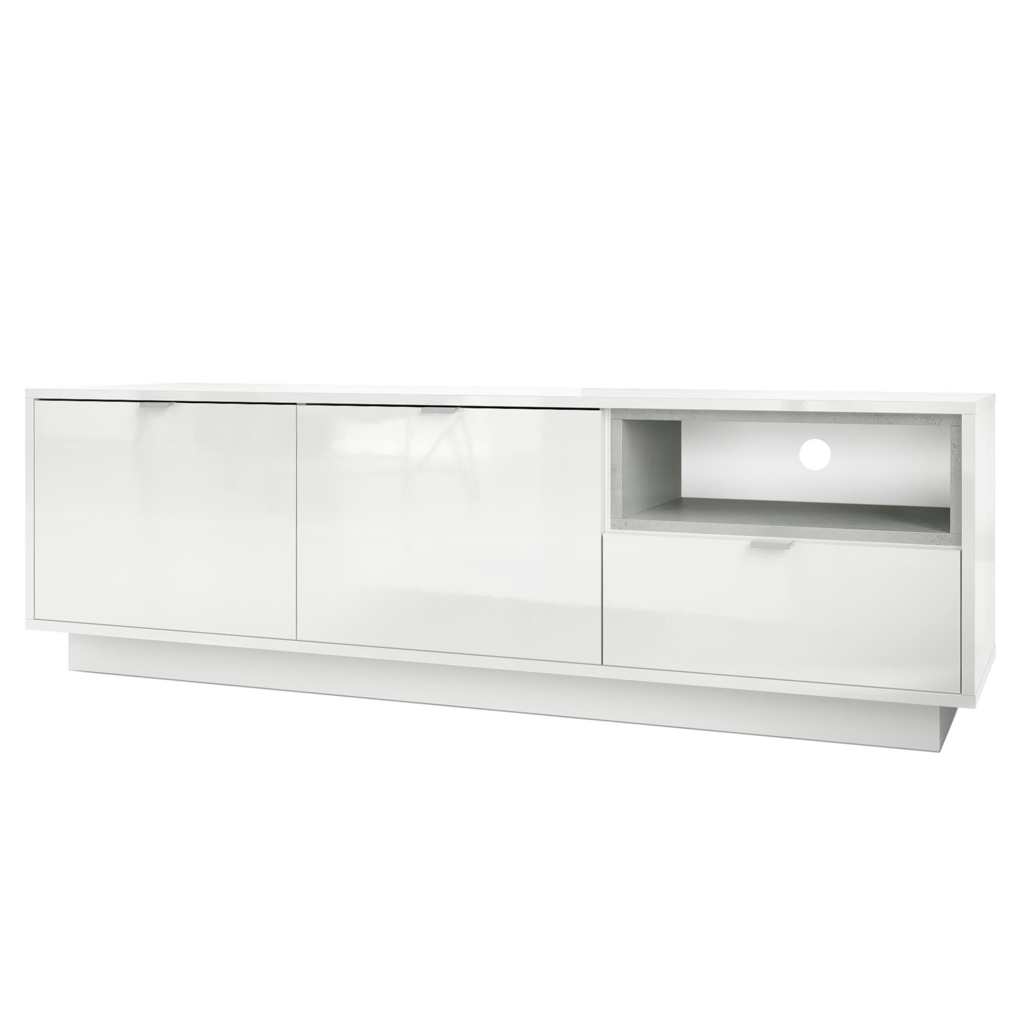 LOWBOARD Metro Einsatz in Beton Oxid Optik - Hellgrau, Holzwerkstoff (153/48/38cm) - Vladon