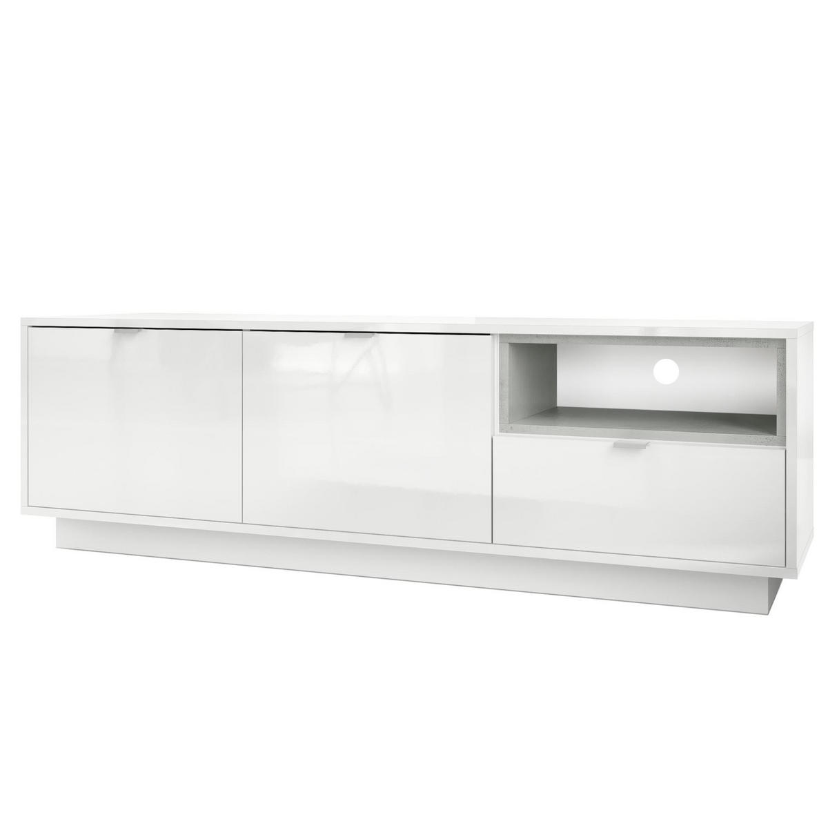 LOWBOARD Metro Einsatz in Beton Oxid Optik - Hellgrau, Holzwerkstoff (153/48/38cm) - Vladon