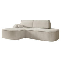 ECKSOFA Koro, Seite: Links - Beige/Schwarz, Holz/Kunststoff (256/177cm) - MIRJAN24
