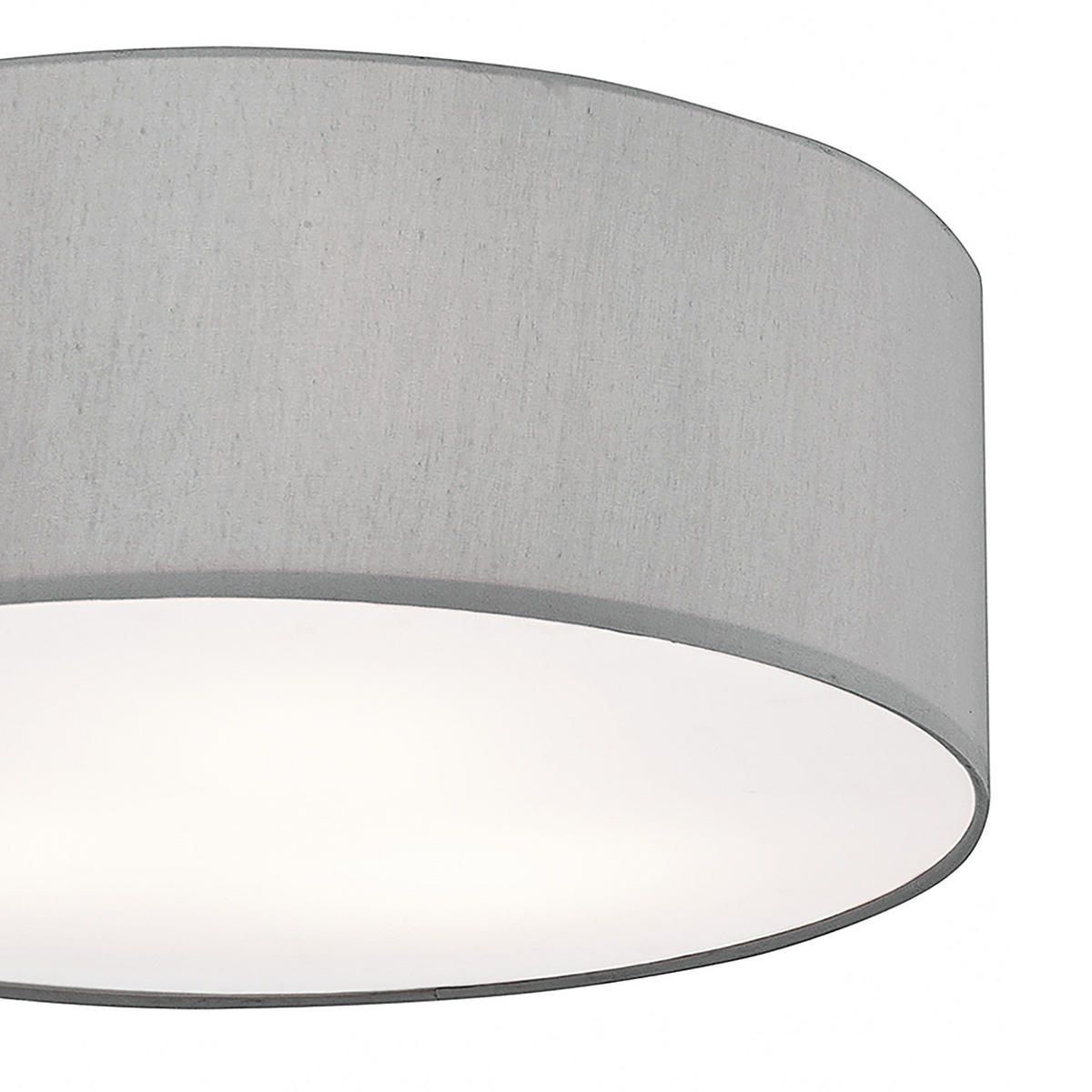 DECKENLEUCHTE - Baumwollstoff / Eisen, 3-flammig - Grau, Glas (50/50/21cm) - home24