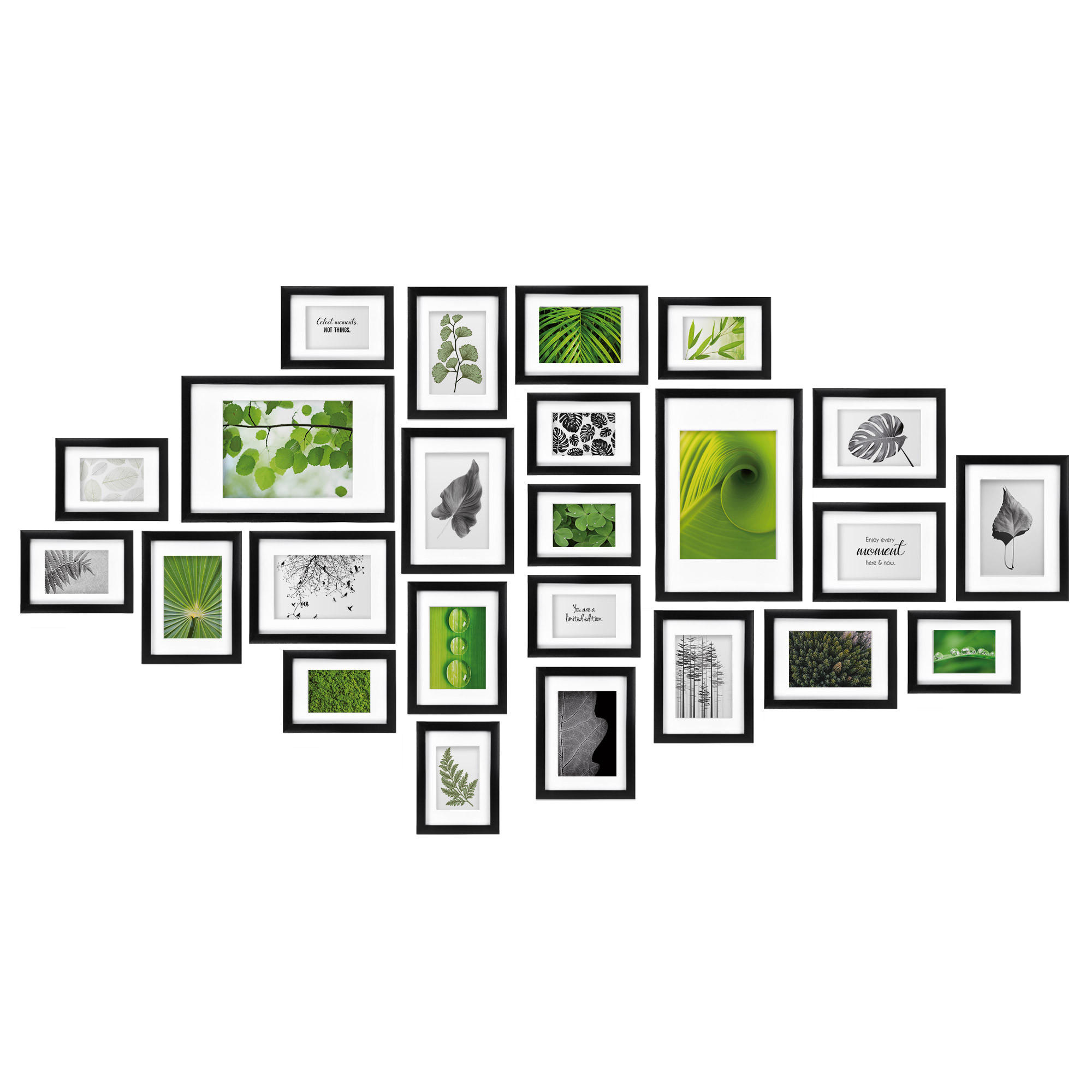 BILDERRAHMEN Nature MDF Schwarz (24tlg) - Schwarz, Holzwerkstoff (26/27/36cm) - BoMoe