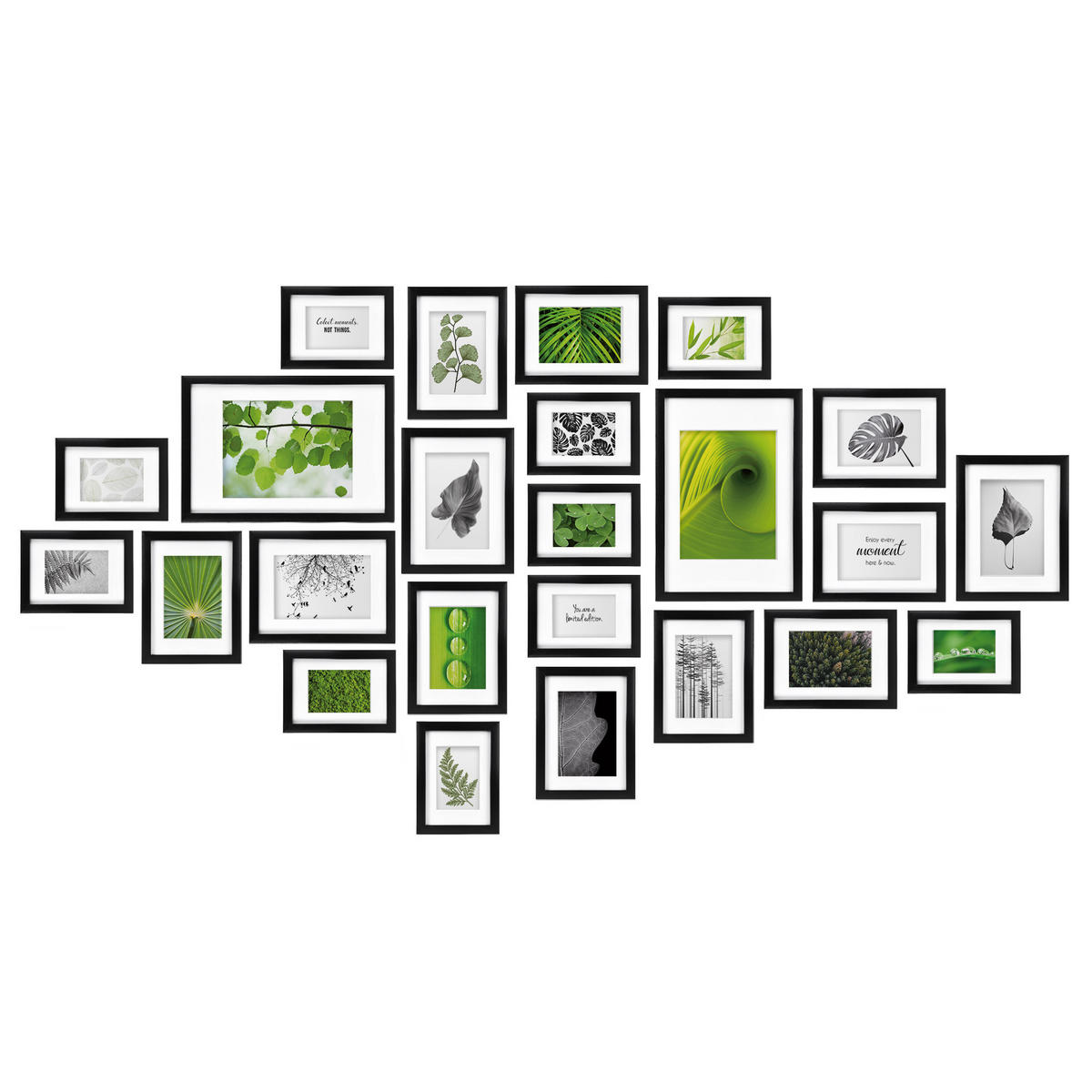 BILDERRAHMEN Nature MDF Schwarz (24tlg) - Schwarz, Holzwerkstoff (26/27/36cm) - BoMoe