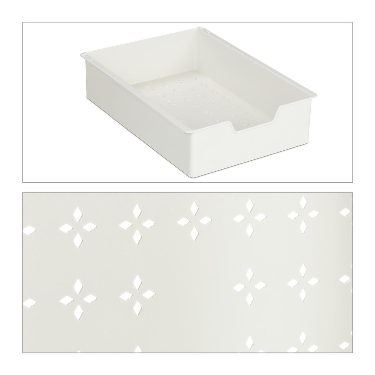 VOZIČEK - bela, kovina/umetna masa (32.5/85.5/40cm) - Relaxdays