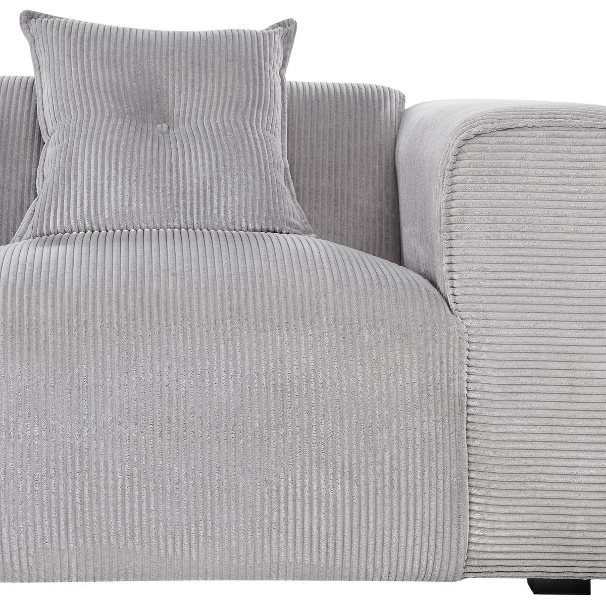 ROHOVÁ POHOVKA 3-místná Manšestr Světle šedá pravostranná Dolva - světle šedá, textil (294/170cm) - Beliani
