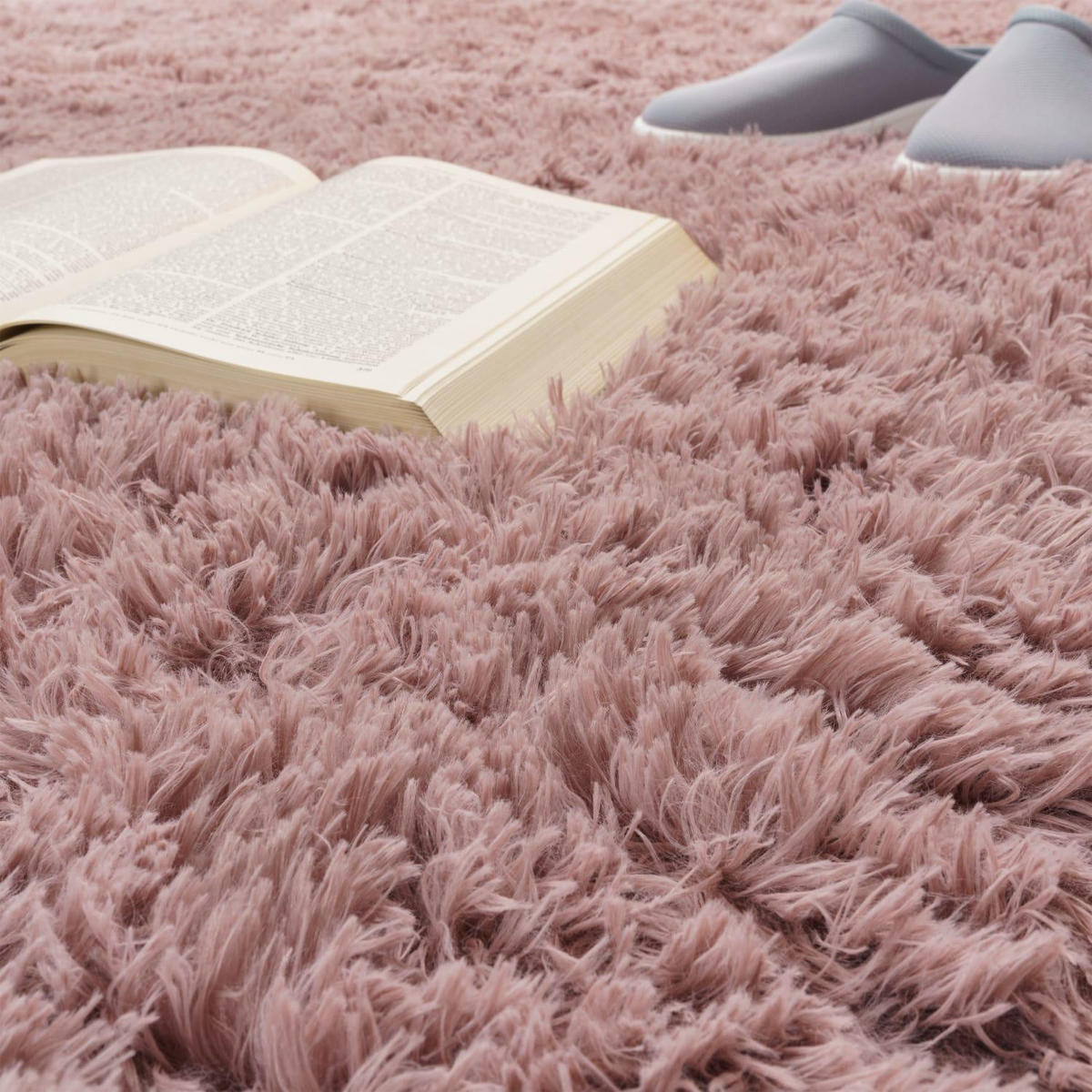 HOCHFLORTEPPICH 80/80 cm Silky 591 - Rosa, Kunststoff (80/80cm) - Paco Home