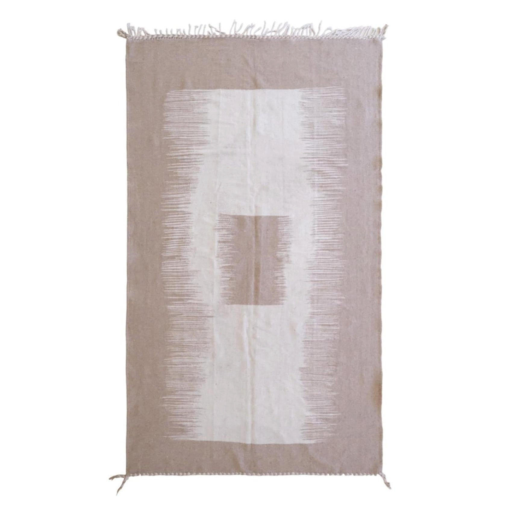 BERBERTEPPICH Kelim Marokko Wolle 140x 200 cm - Beige, Naturmaterialien (140/200cm) - AFK Living