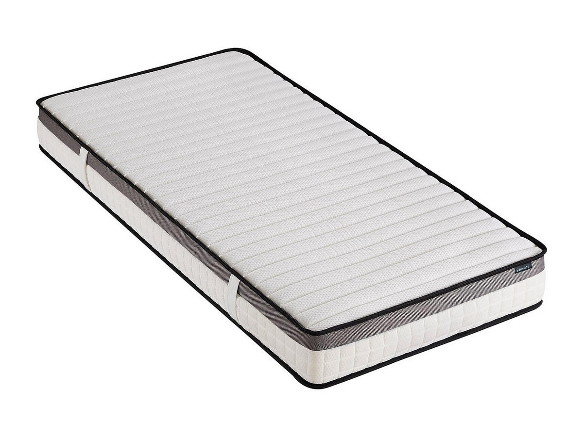 STANDARDMATRATZE - 1 Person - stoff - weiß Orthomemory - Weiß, Textil (90/200cm) - Vente-Unique