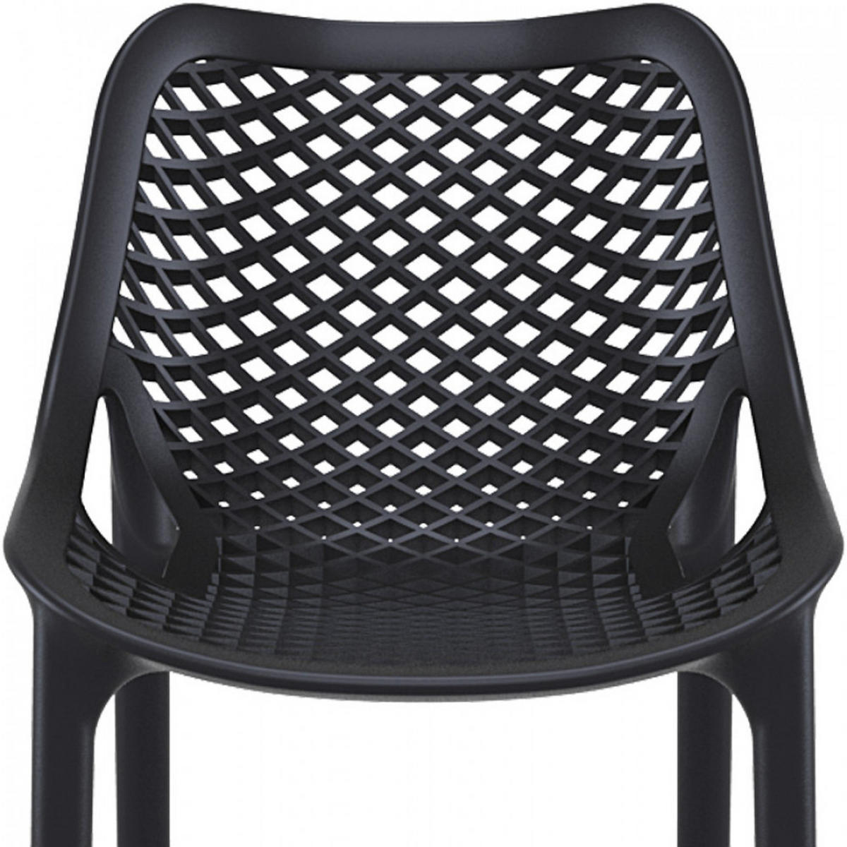 BARHOCKER Schwarz 45x105x53cm - Schwarz, Kunststoff (45/105/53cm) - AlterEgo