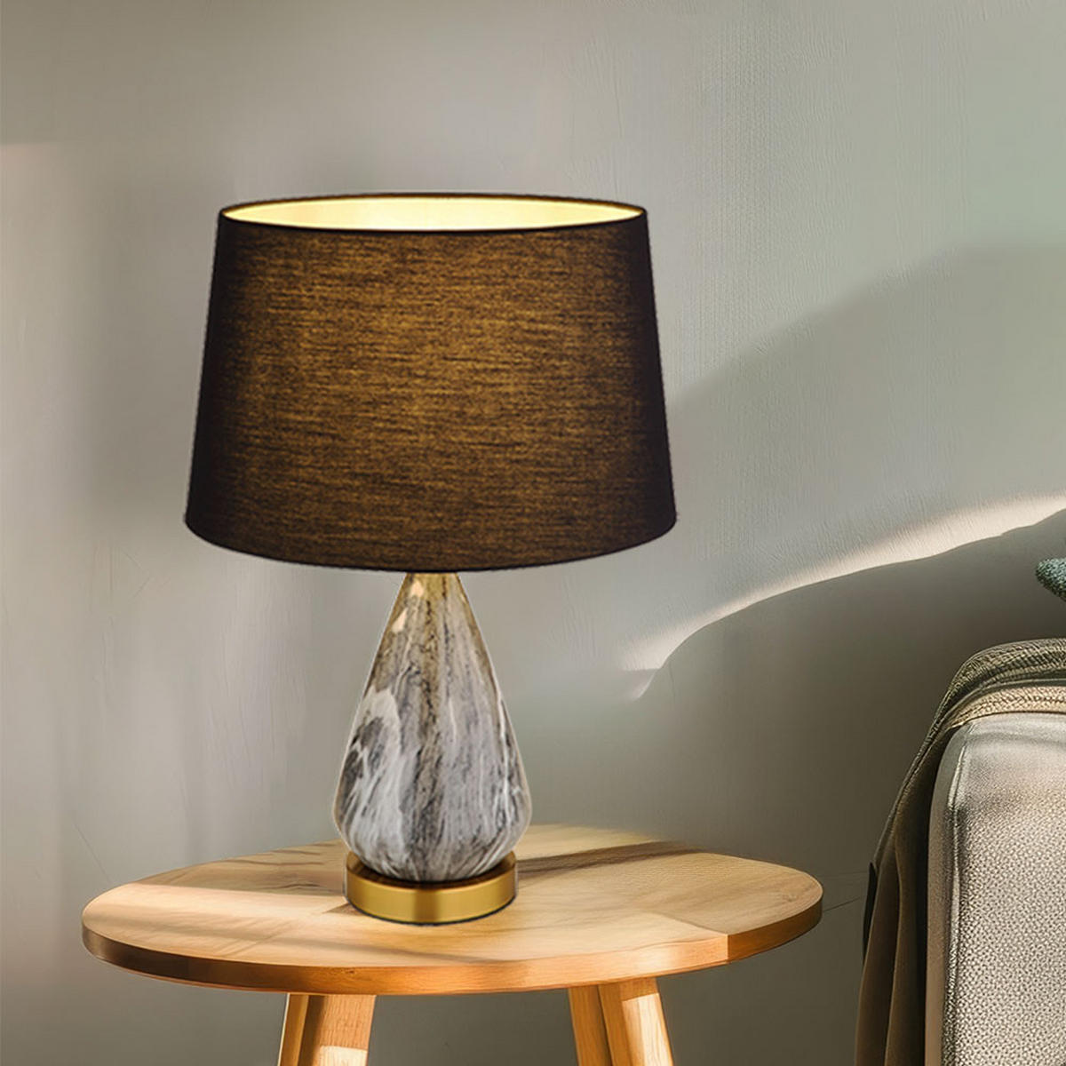 LED TISCHLEUCHTE Metall Schwarz - Schwarz, Metall (35/35/54cm) - Globo Lighting