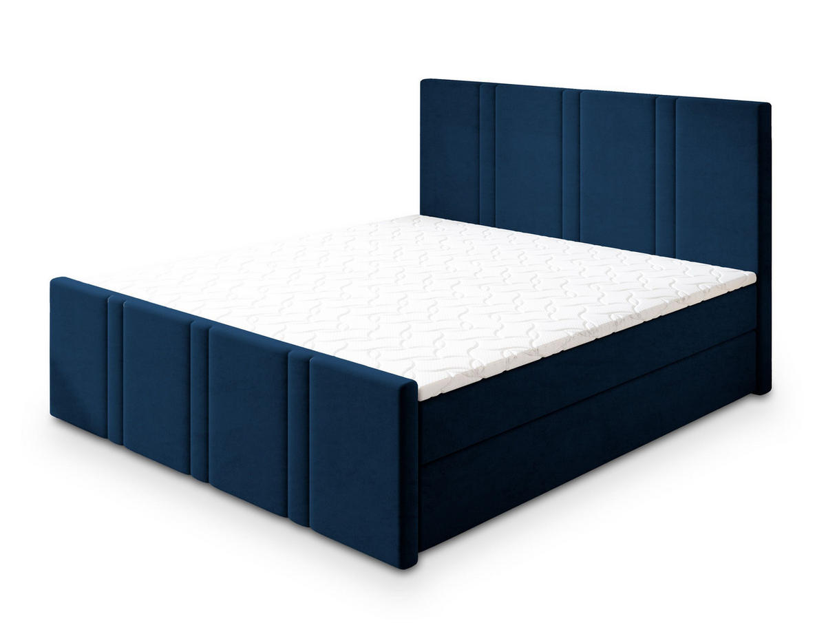 POSTEL BOXSPRING COMOZA 180x200 cm, s matrací a úložným prostorem, modrá - modrá, kompozitní dřevo/textil (180/200cm) - MASSENO