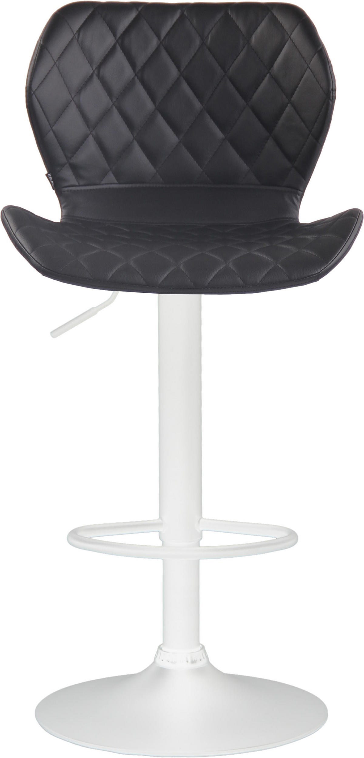 BARHOCKER 2er Set Lederlook schwarz - Schwarz/Weiß, Textil/Metall (47/88/51cm) - CLP