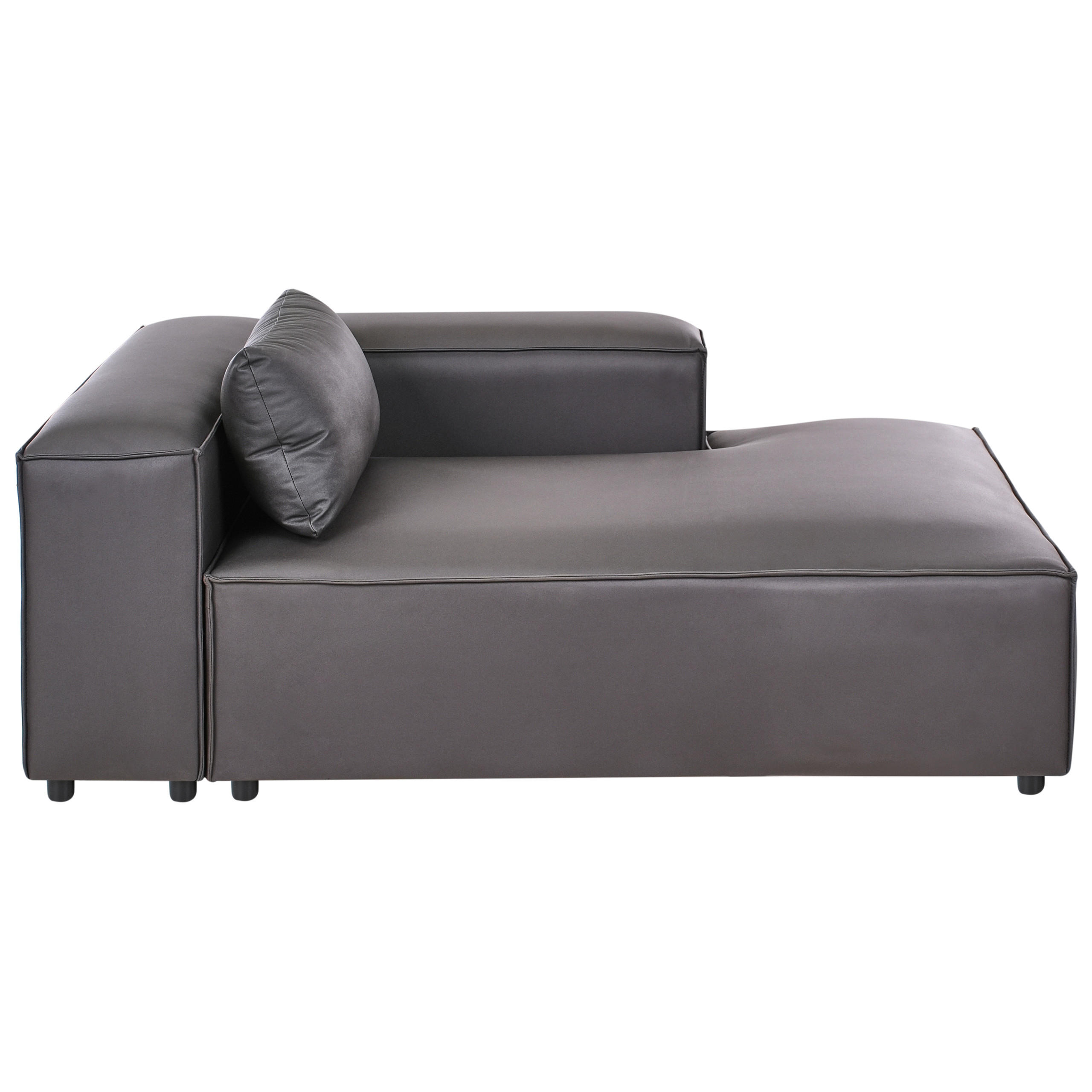 Beliani Chaiselongue-Linksseitige Schwarz 121x70x184 cm