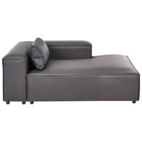 CHAISELONGUE-LINKSSEITIGE Stoff Schwarz Brande - Schwarz, Textil (121/70/184cm) - Beliani