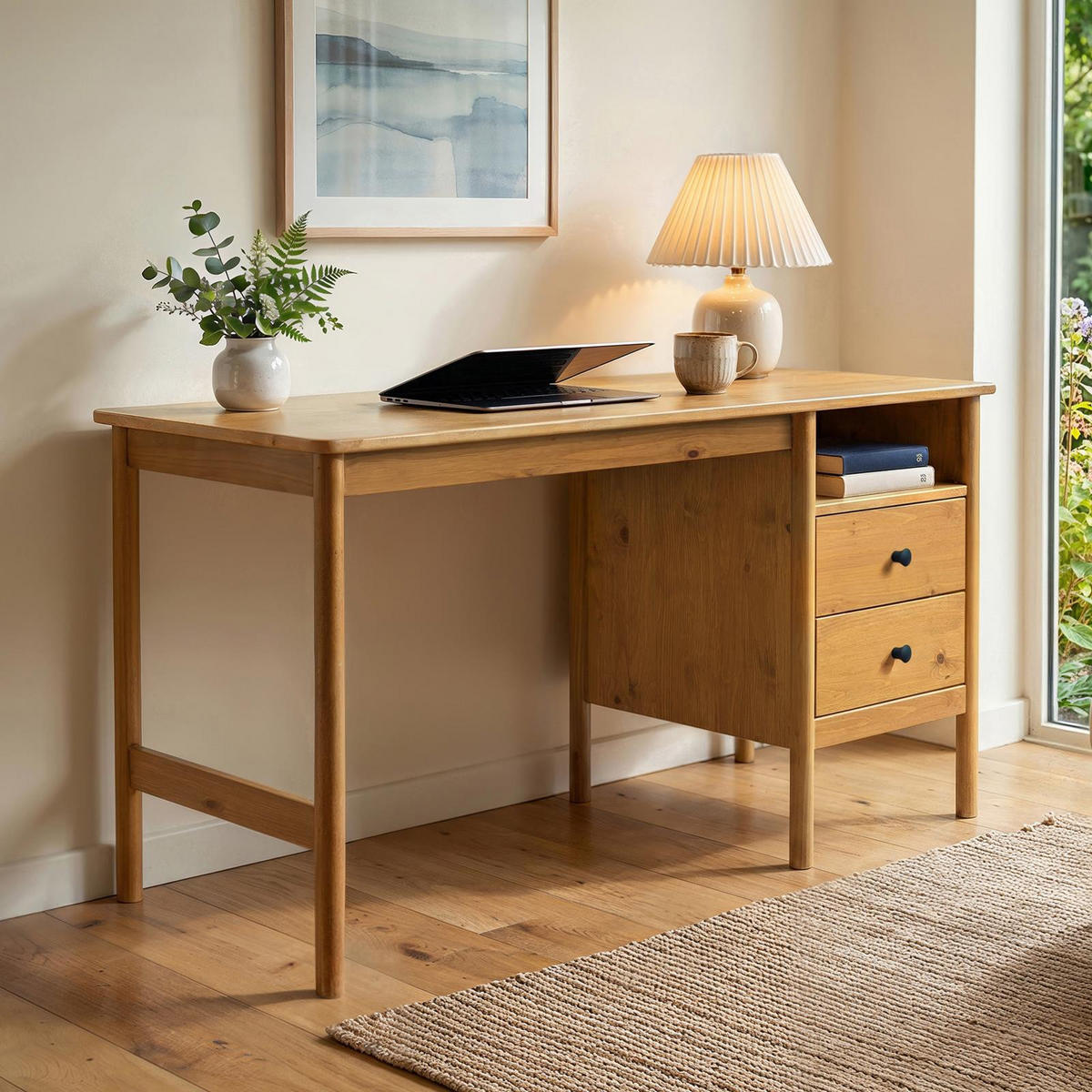 SCHREIBTISCH BOSSA Eiche - Eichefarben, Holz (54/150/76cm) - IDIMEX