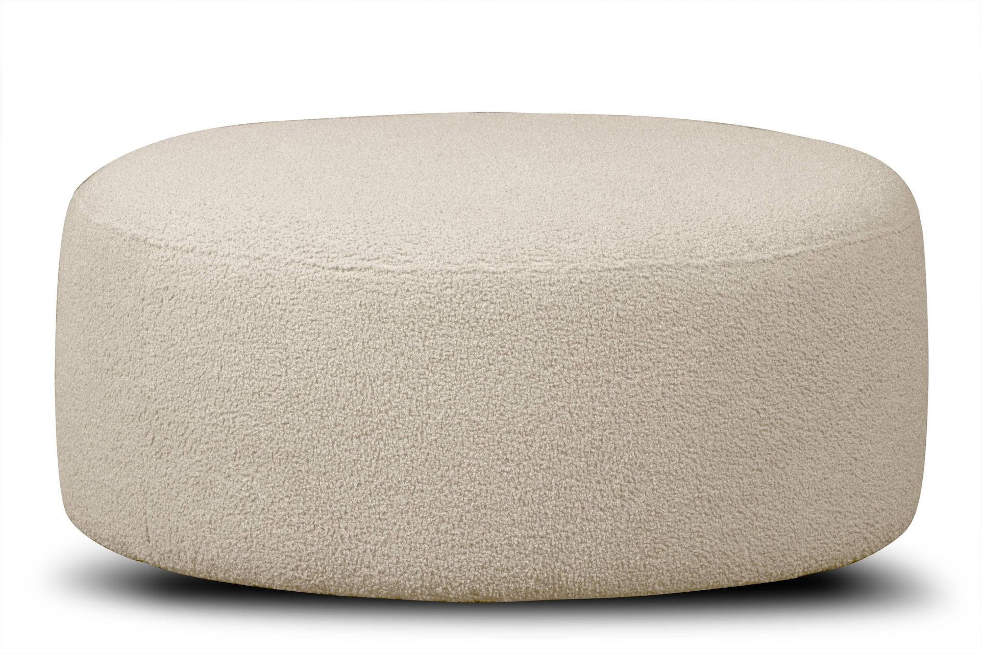 SITZHOCKER RAGGI mit 360° Drehfunktion, hellbeige - Ecru/Beige, Textil (80/36/80cm) - KONSIMO®