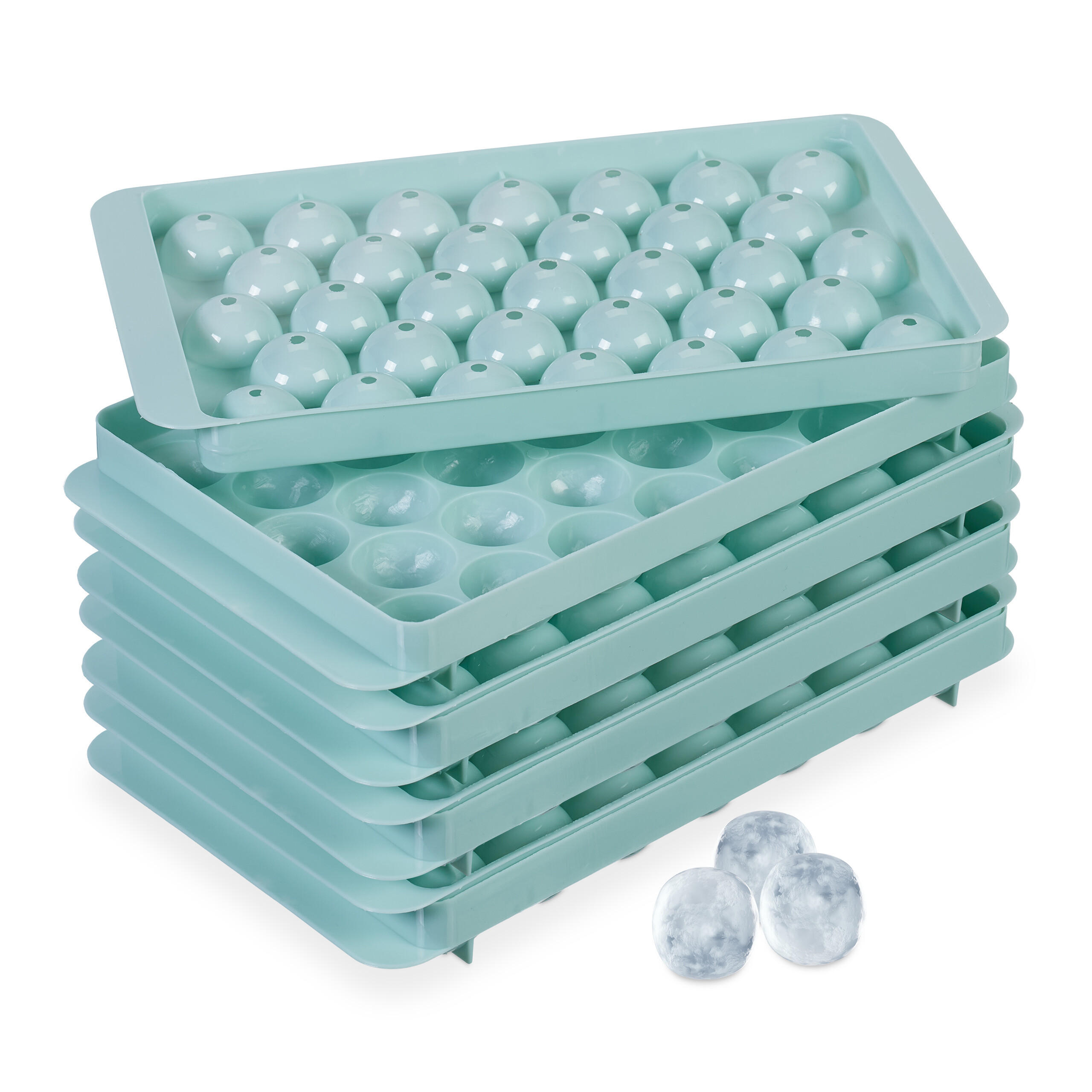 4XEISWÜRFELFORM - Türkis, Kunststoff (24.5/3/14.5cm) - Relaxdays