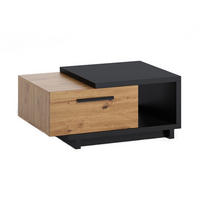 COUCHTISCH Zonda 90x60 mit zwei Schubladen - Schwarz/Eiche Artisan, Holzwerkstoff/Kunststoff (60/90/40cm) - Ravio