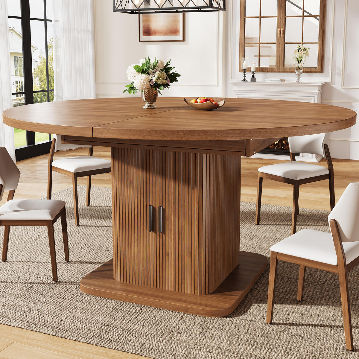 ESSTISCH ausziehbar 110-149,8/110/75 cm mit Stauraum DE-39639 Nussbaum - Walnussfarben, Holzwerkstoff (110/110/75cm) - ComfortXL