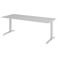 SCHREIBTISCH Serie-XB 80/200/74 cm in Grau/Silberfarben - Silberfarben/Grau, Holzwerkstoff (80/200/74cm) - bümö