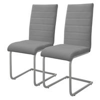 ESSZIMMERSTUHL grau 2er Set - Grau, Metall (57/102/40cm) - ML-DESIGN