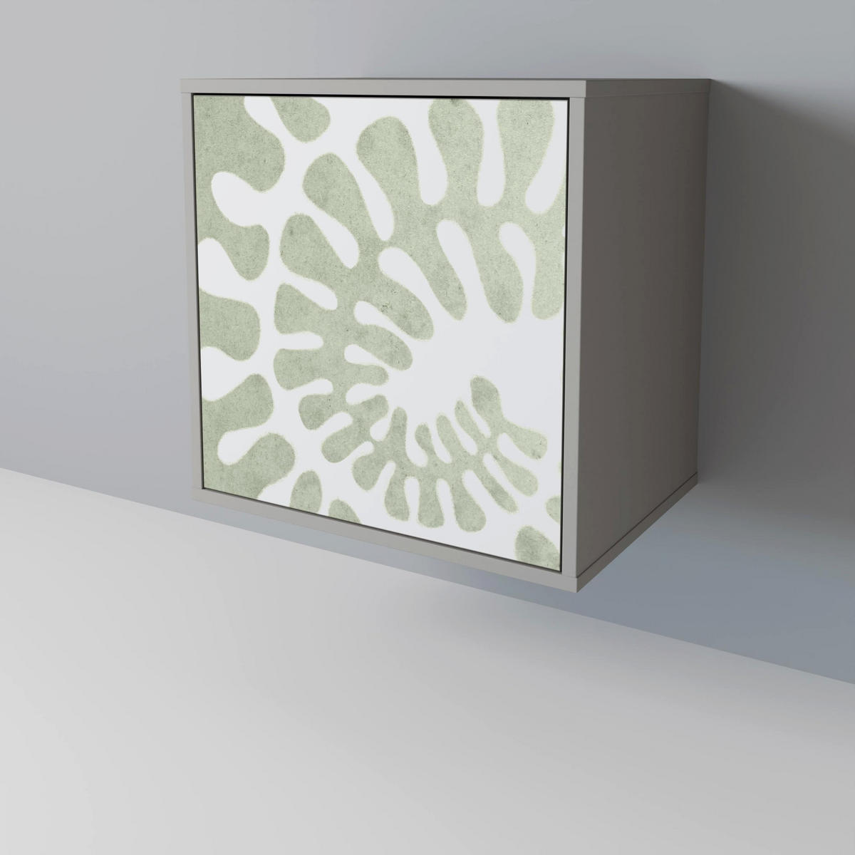 SIDEBOARD HELIX DANCE, Grau, 57,5x42x70,5 cm, Schwarze Metall-Sternfüße - Multicolor/Schwarz, Holzwerkstoff/Metall (57.5/70.5/42cm) - SpaceRebels