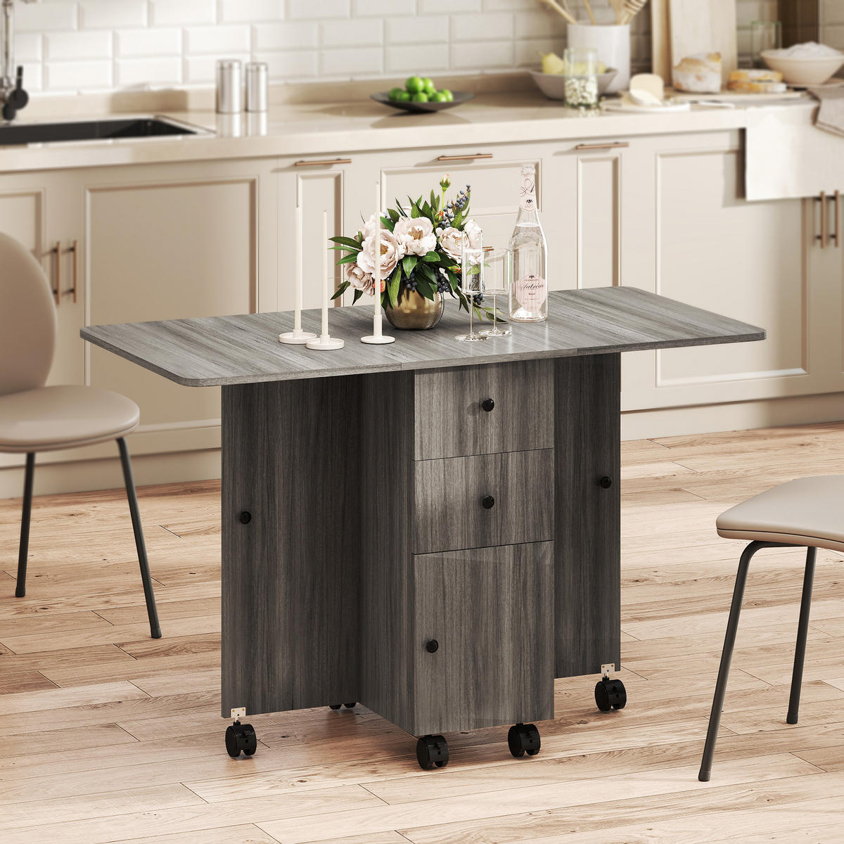 ESSTISCH Grau 1 Stück - Grau, Kunststoff (120/60/76.5cm) - GiPP