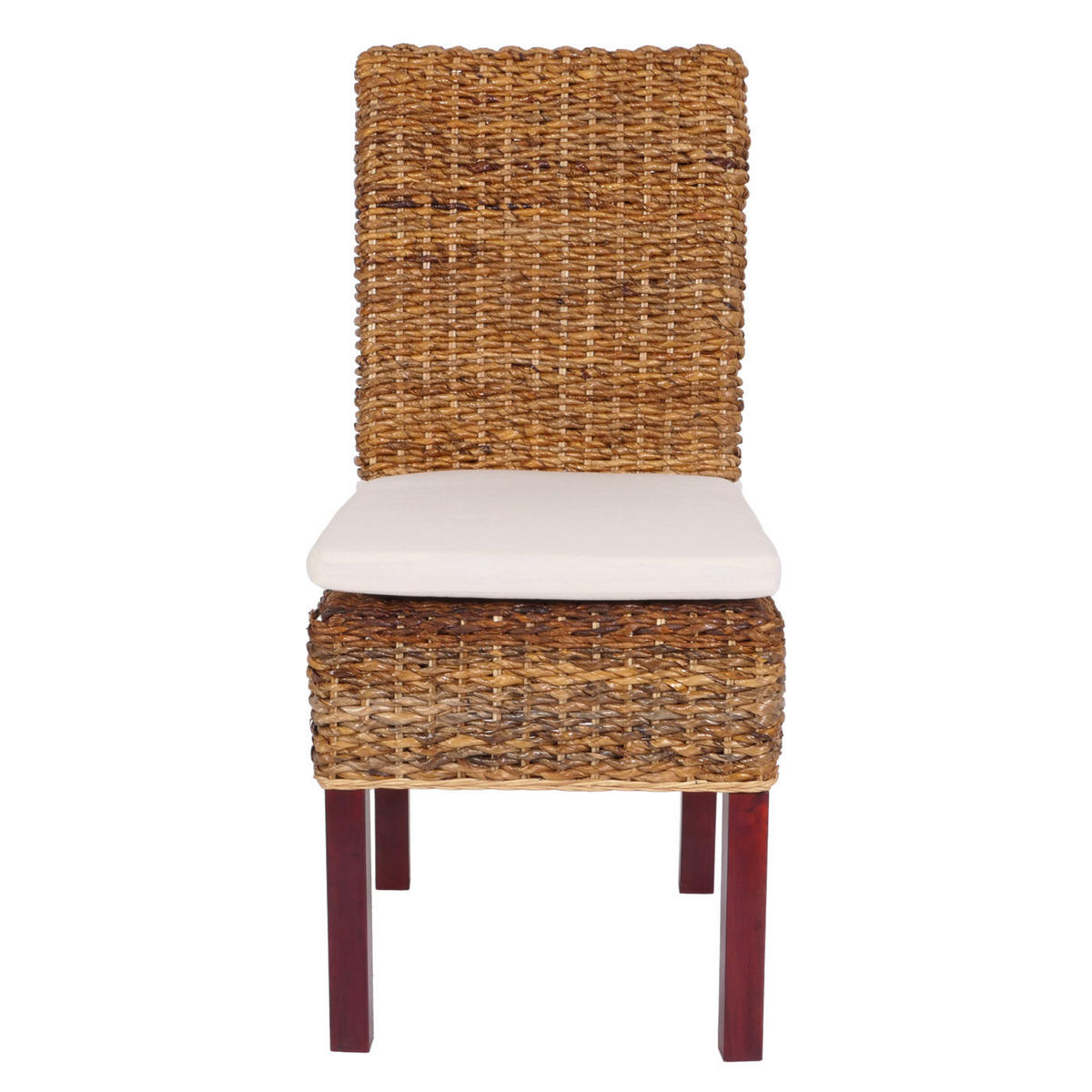 ESSZIMMERSTUHL 2er-Set Korbstuhl Stuhl Malibu Bananengeflecht 96x46x41cm Sitzhöhe 46cm hell mit Kissen - Hellbraun, Kunststoff (46/96/41cm) - CHEFGASTRO