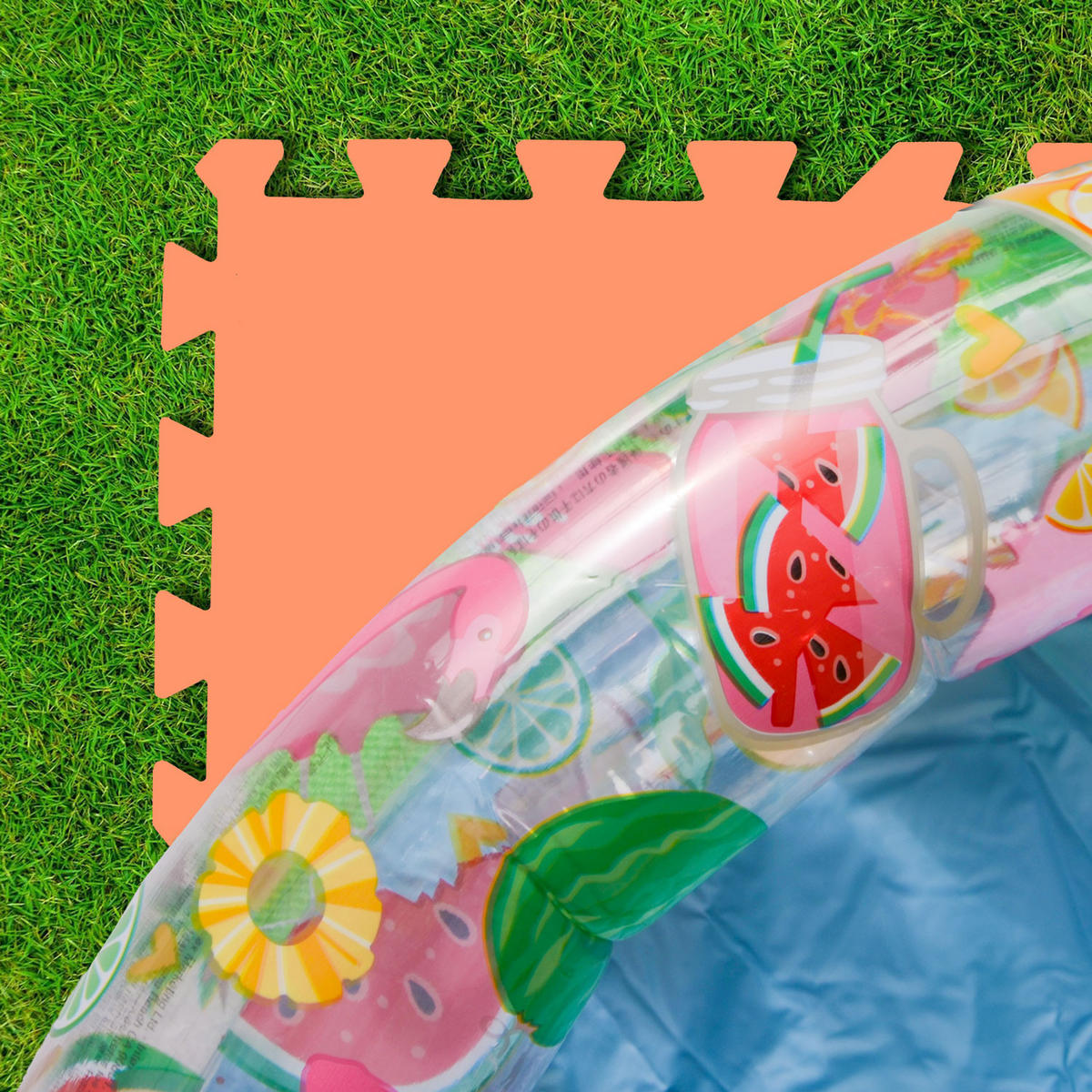 POOLMATTEN 1,9m² 8 EVA Matten 50 cm Terra cotta - Orange, Kunststoff (50/50cm) - eyepower