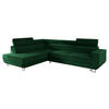 ECKSOFA Fonti, Seite: Links - Dunkelgrün, Holz/Textil (253/188cm) - MIRJAN24