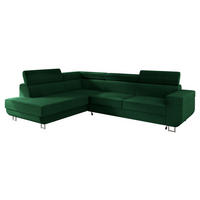 ECKSOFA Fonti, Seite: Links - Dunkelgrün, Holz/Textil (253/188cm) - MIRJAN24