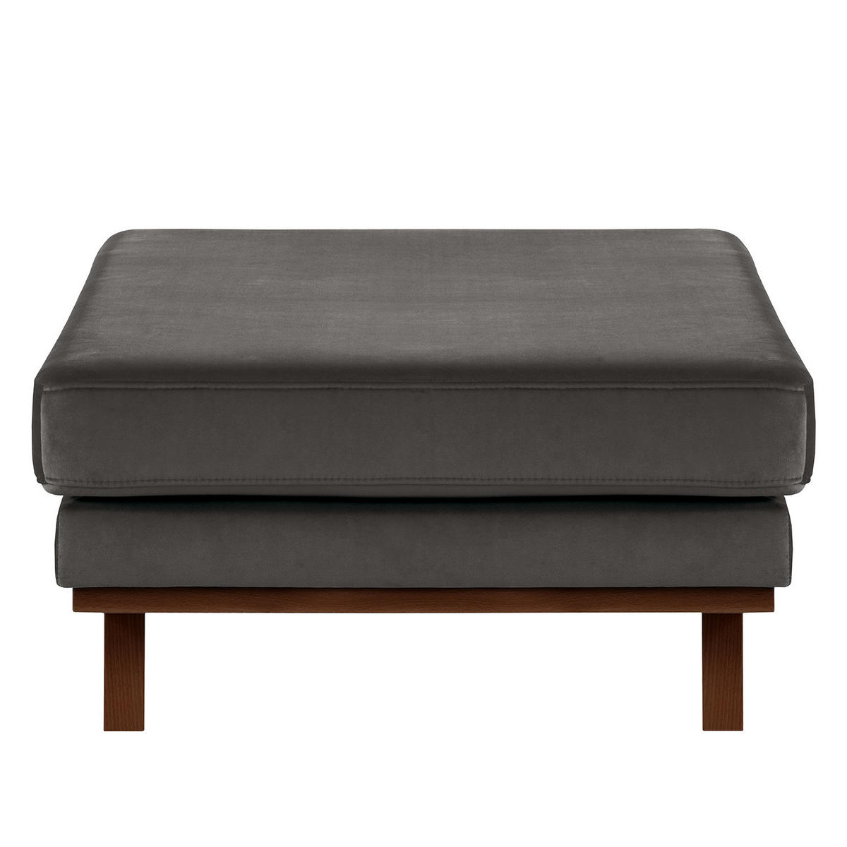 POLSTERHOCKER - Dunkelgrau/Buchefarben, Buchenholz/Textil (85/43/60cm) - home24