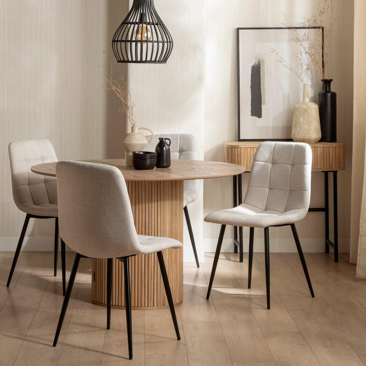 ESSZIMMERSTUHL Ailan Beige 43 cm x 88 cm - Beige, Textil (43/88/56cm) - Klast Home