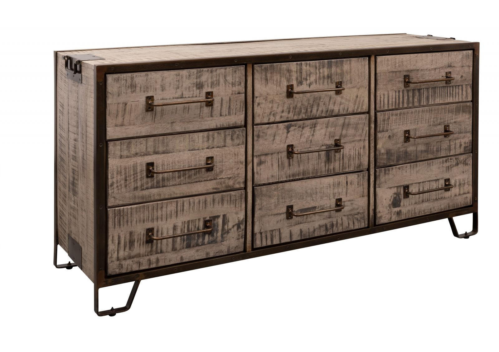 SIDEBOARD Mango 150x45x80 braun lackiert HEAVY INDUSTRY #218 - Braun, Holz (150/80/45cm) - Massivmoebel24