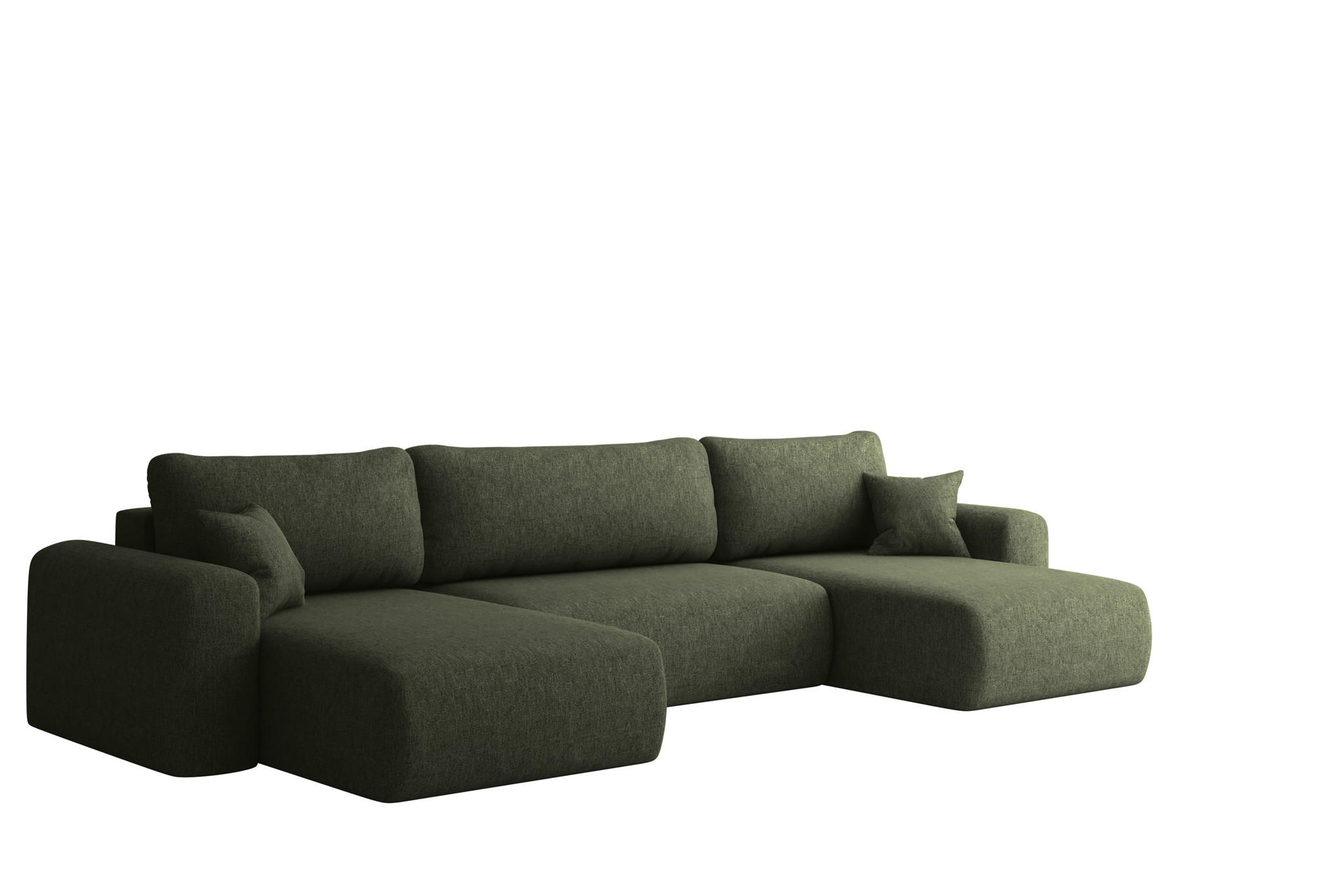 WOHNLANDSCHAFT Flora In Verita - Grün, Holzwerkstoff/Textil (362/83/145cm) - Fun Möbel