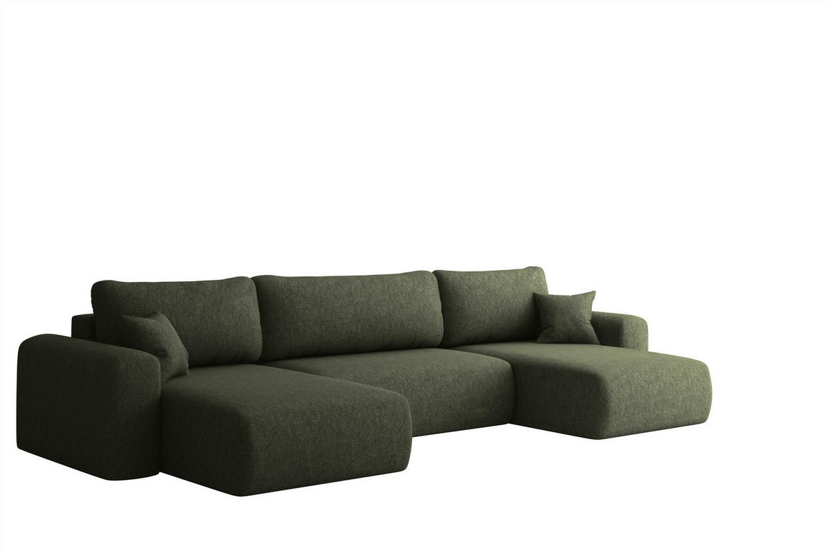 WOHNLANDSCHAFT Flora In Verita - Grün, Holzwerkstoff/Textil (362/83/145cm) - Fun Möbel