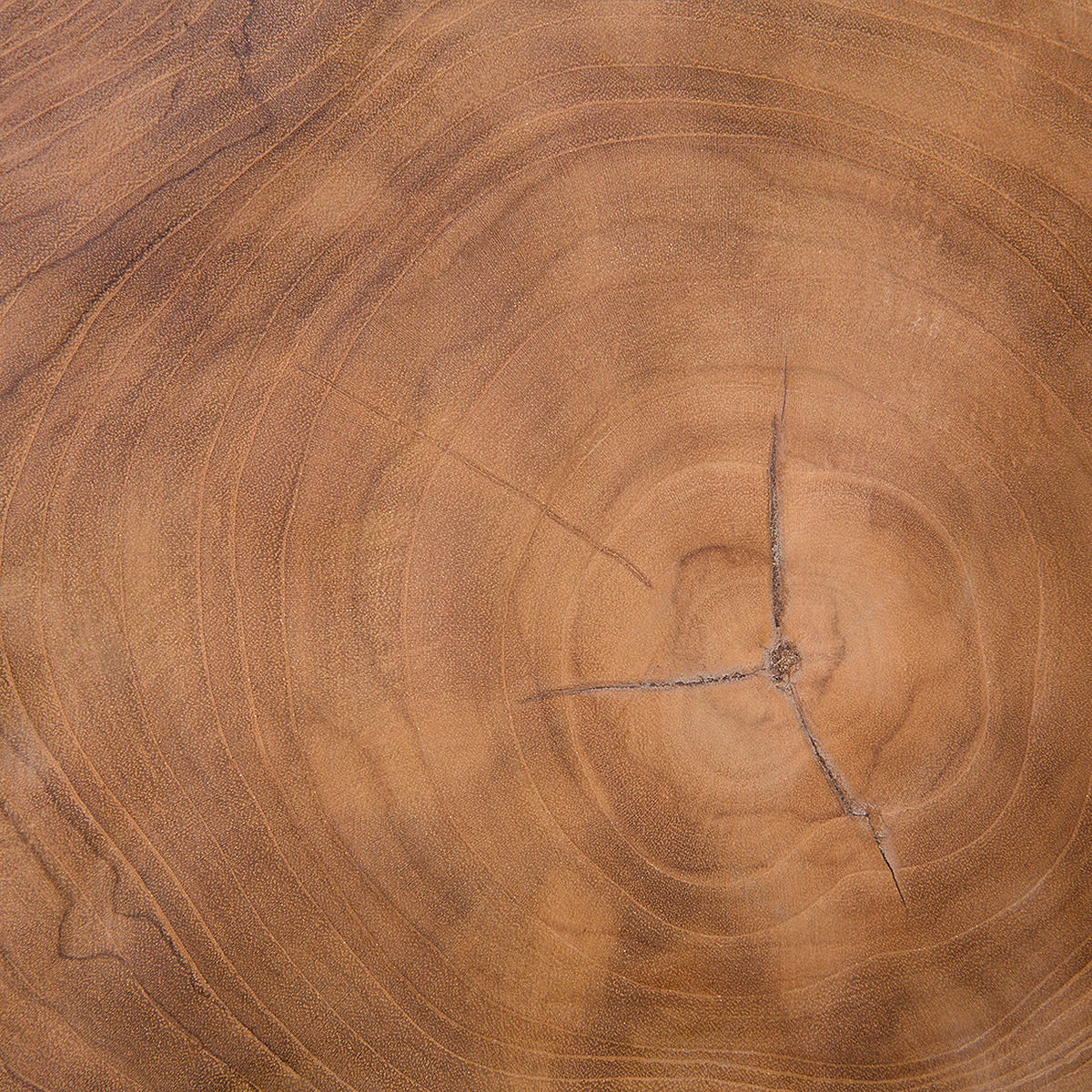 BEISTELLTISCH Teakholz hellbraun Elsa - Hellbraun/Schwarz, Holz (56/60/51cm) - Beliani