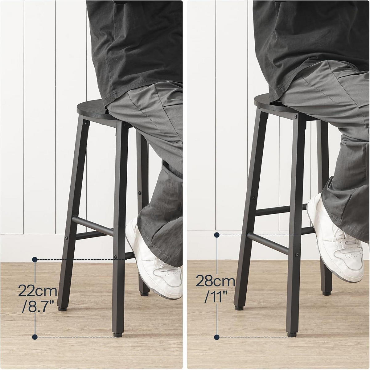 BARHOCKER 2er Set Schwarz 63 cm - Schwarz, Holzwerkstoff (32/63/32cm)
