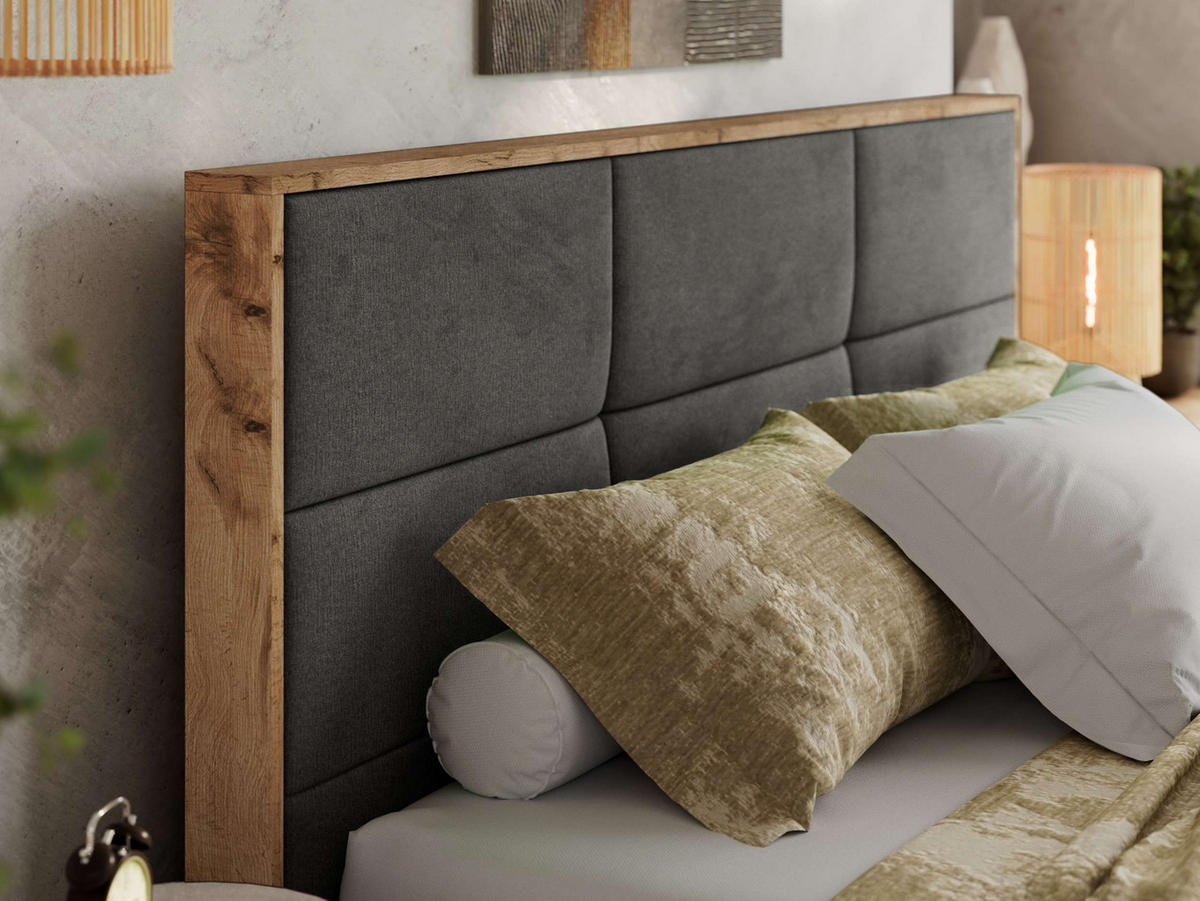 POLSTERBETT LERIO CLASSIC 160/200 - Dunkelgrau Velvet - ohne Matratze - Dunkelgrau, Textil (160/200cm) - MKS