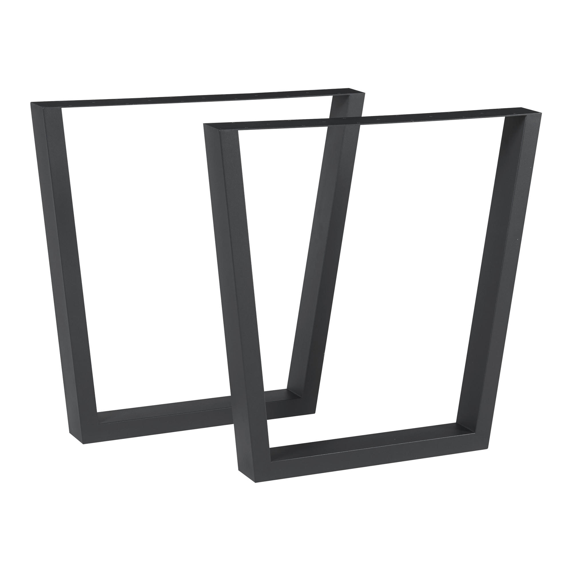 TISCHGESTELL-SET 2 TLG. Lalling - Schwarz, Metall (75/72/8cm) - [en.casa]