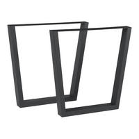 TISCHGESTELL-SET 2 TLG. Lalling - Schwarz, Metall (75/72/8cm) - [en.casa]