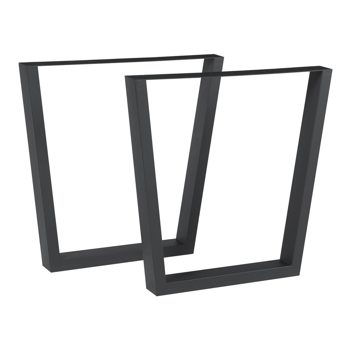TISCHGESTELL-SET 2 TLG. Lalling - Schwarz, Metall (75/72/8cm) - [en.casa]