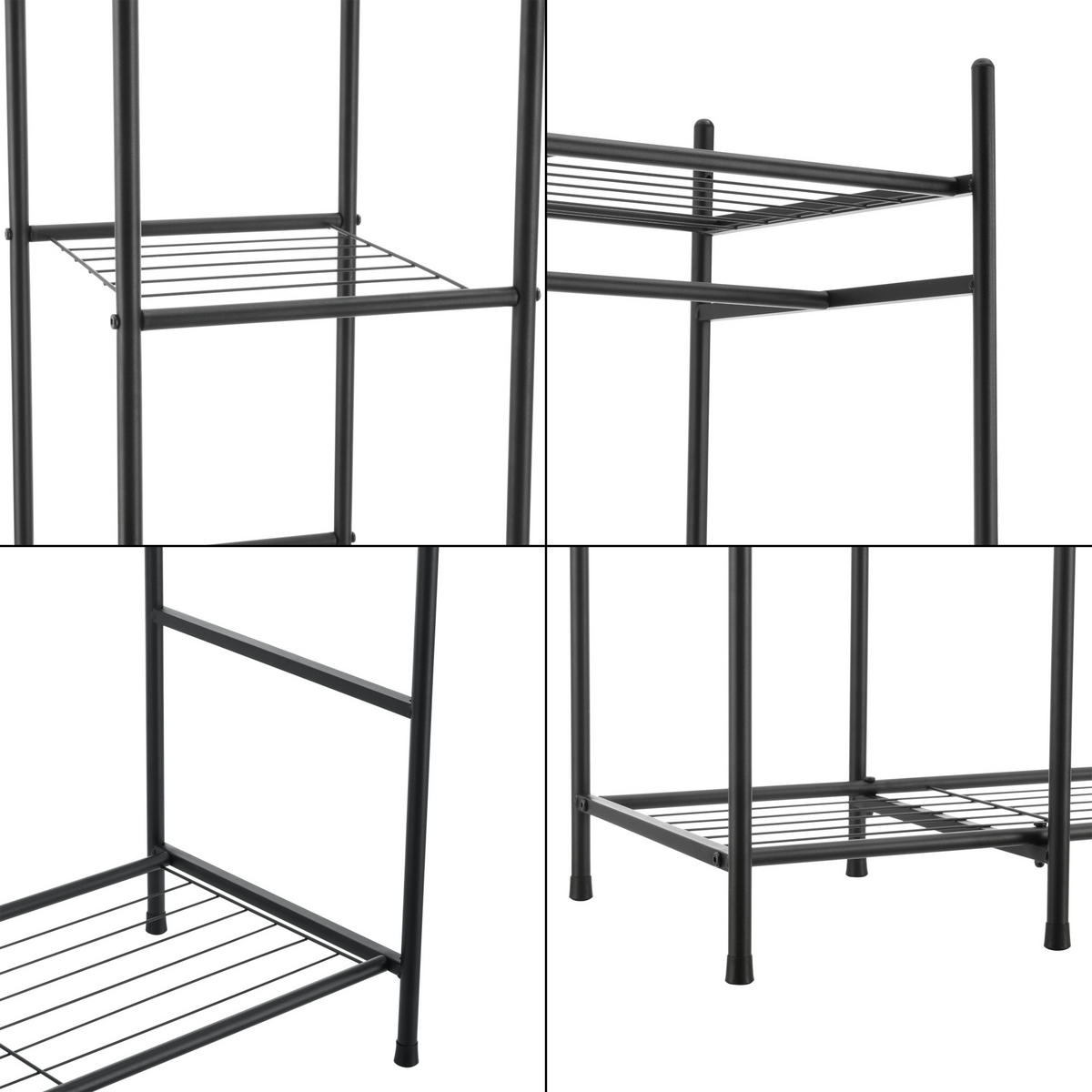 GARDEROBENSTÄNDER - Schwarz, Metall (150/150/40cm) - [en.casa]