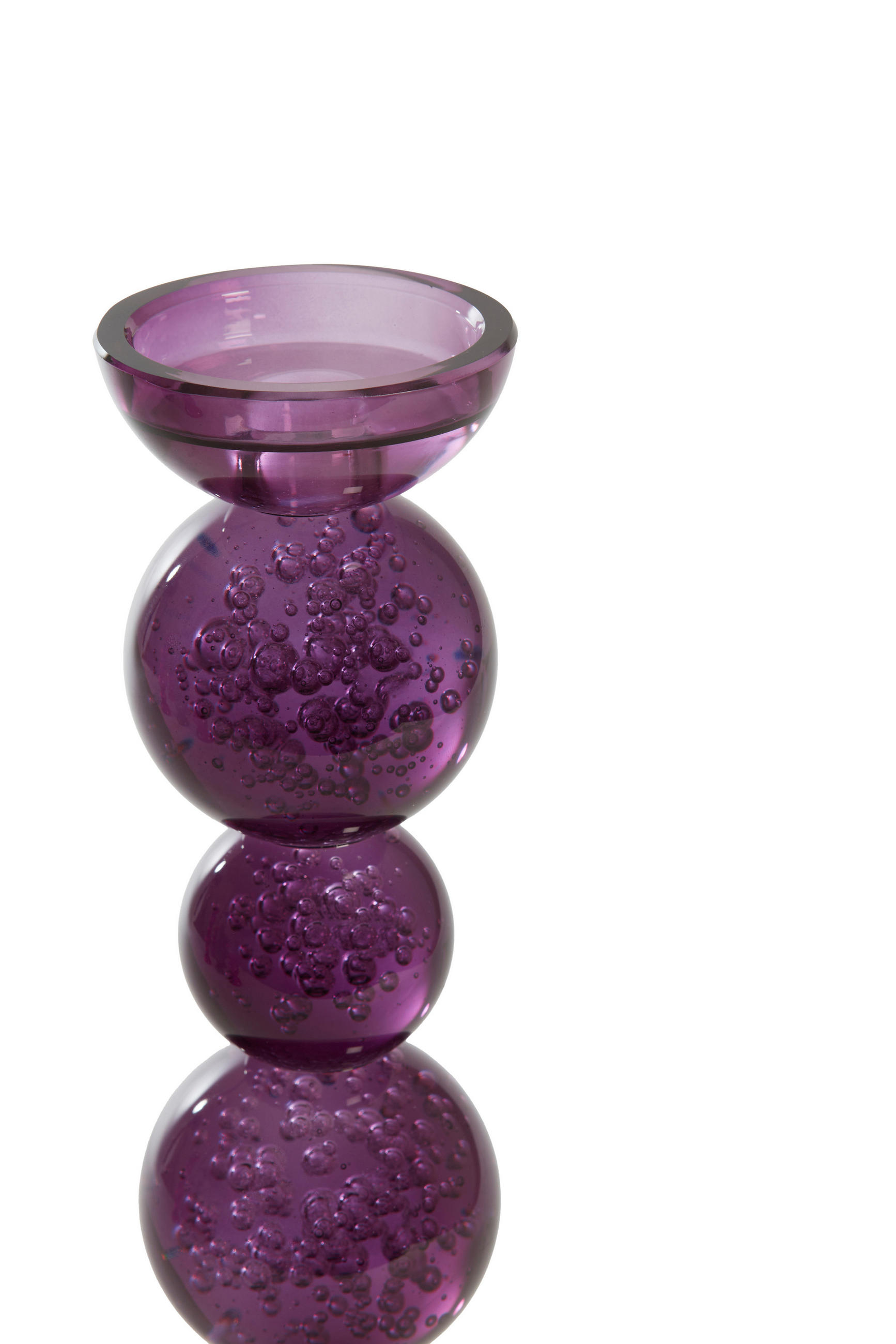 KERZENHALTER Itinga Violett Ø9,5/34 cm - Lila, Glas (9.5/34/9.5cm) - Light & Living