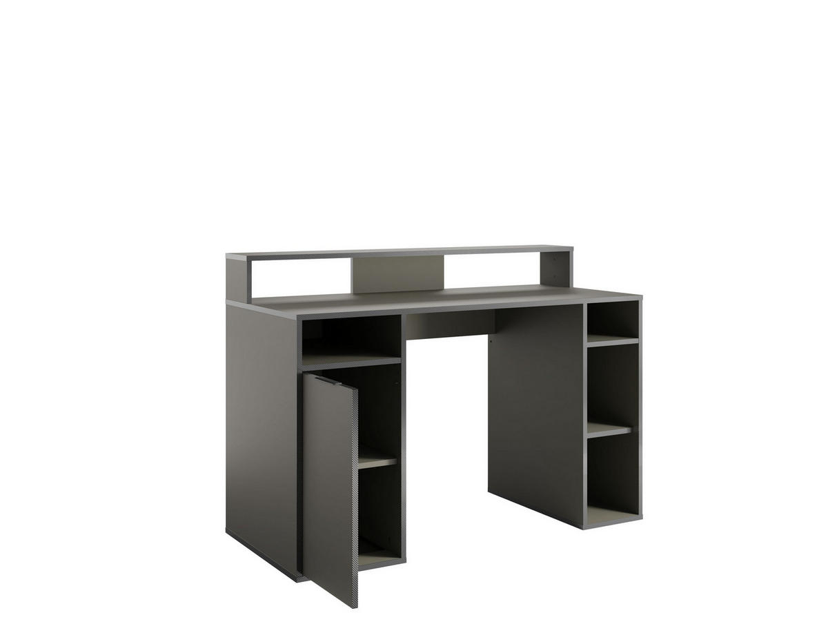 SCHREIBTISCH OBSIDIAN 125x55x88,7 cm Bürotisch Computertisch, Graphitfarben - Graphitfarben, Holzwerkstoff (55/125/88.7cm) - MASSENO