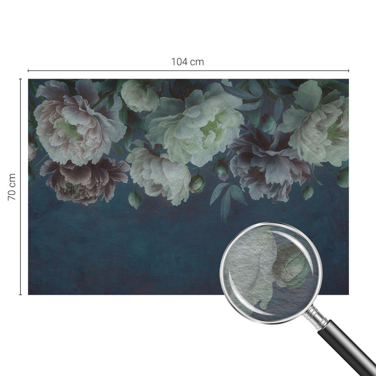 FOTOTAPETE 104x70 cm - Florale Eleganz - Pink, Textil (104/70cm) - Wallfluent