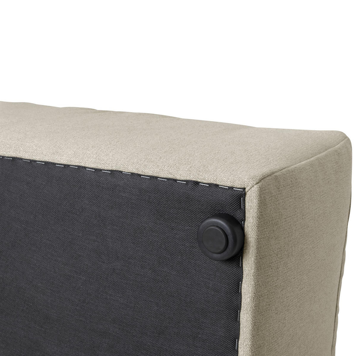 SOFA 2-Sitzer mit Hocker rechts Kattrina Flachgewebe creme - Creme, Kunststoff (100/73/250cm) - 58aufmkessel